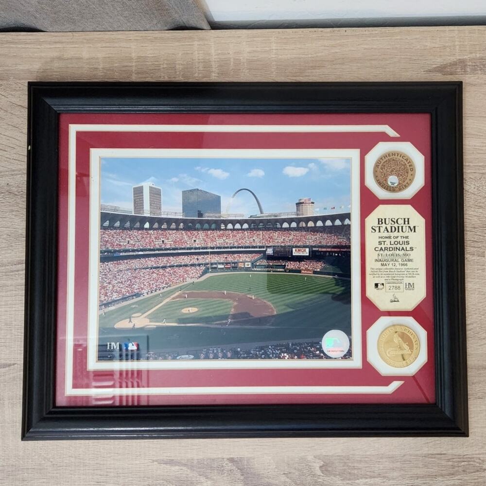 St. Louis Cardinals Busch Stadium MAY 12 1966 Inaugural Game Plaque Baseball VTG